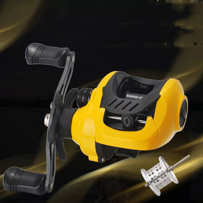 Small Yellow Water Drop Wheel Fishing Reel with 17+1 bearings and 8KG braking force