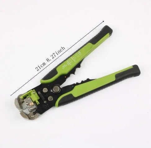 Yellow automatic cable wire stripper crimping plier tool with adjustment screw for 10-24 AWG wires