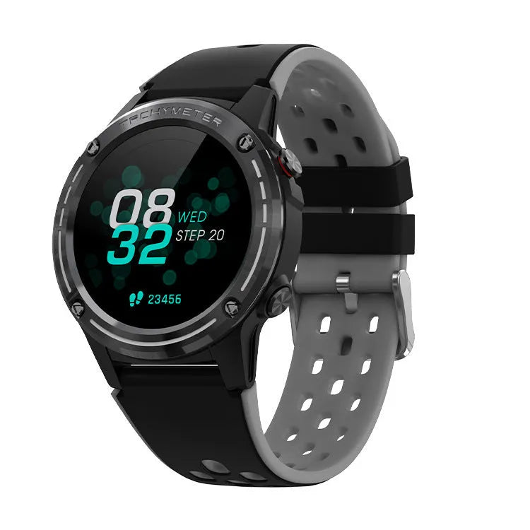 GPS positioning smart watch Bluetooth sports bracelet silicone strap colour options blue black cyan silver black for fitness tracking and notifications.
