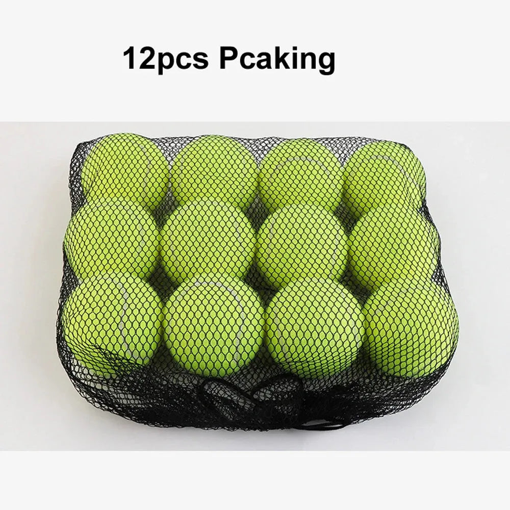 Rubber bite-resistant dog tennis ball in assorted bright colours, 6.3cm diameter.