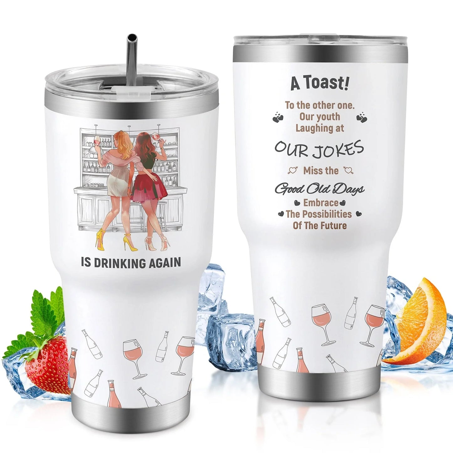 30oz insulated travel mug for car, keeps drinks hot or cold, spill-proof lid
