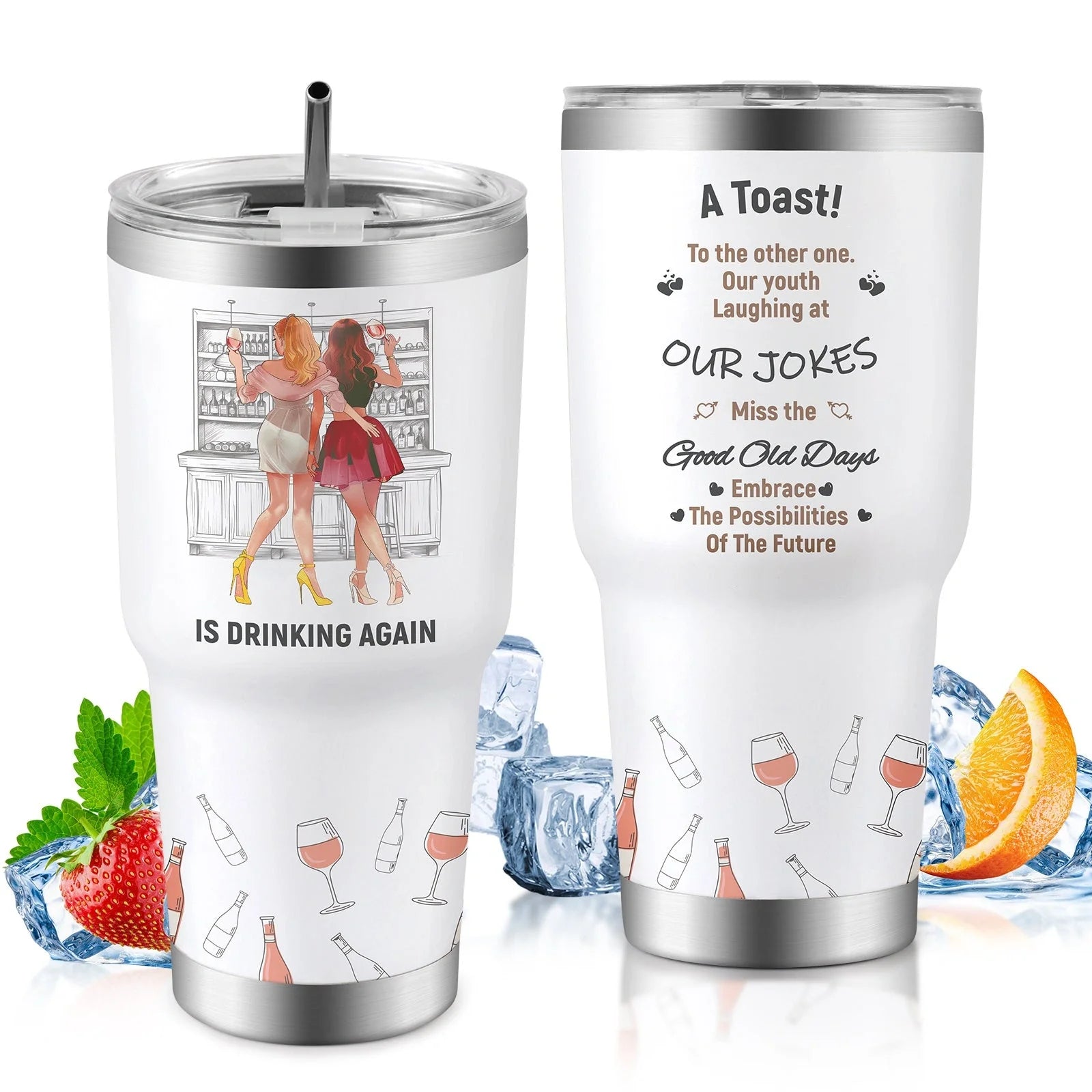 30oz insulated travel mug for car, keeps drinks hot or cold, spill-proof lid