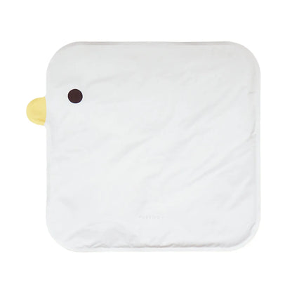 Washable chick-shaped pet cooling mat with non-stick surface for dogs and cats