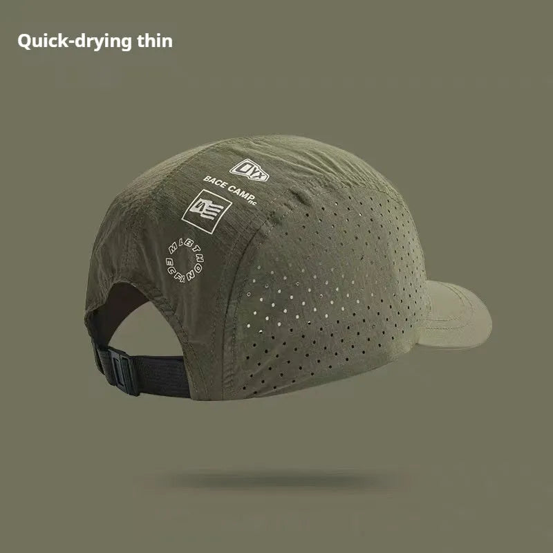 Men's adjustable baseball cap in purple with breathable mesh design for summer sun protection