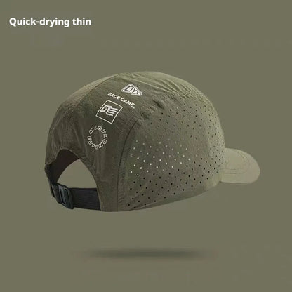 Men's adjustable baseball cap in purple with breathable mesh design for summer sun protection