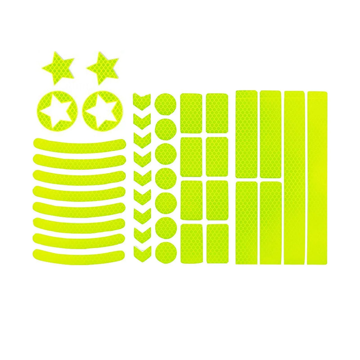 Bicycle reflective safety tape with a grid pattern in red, yellow, blue, and white colour options