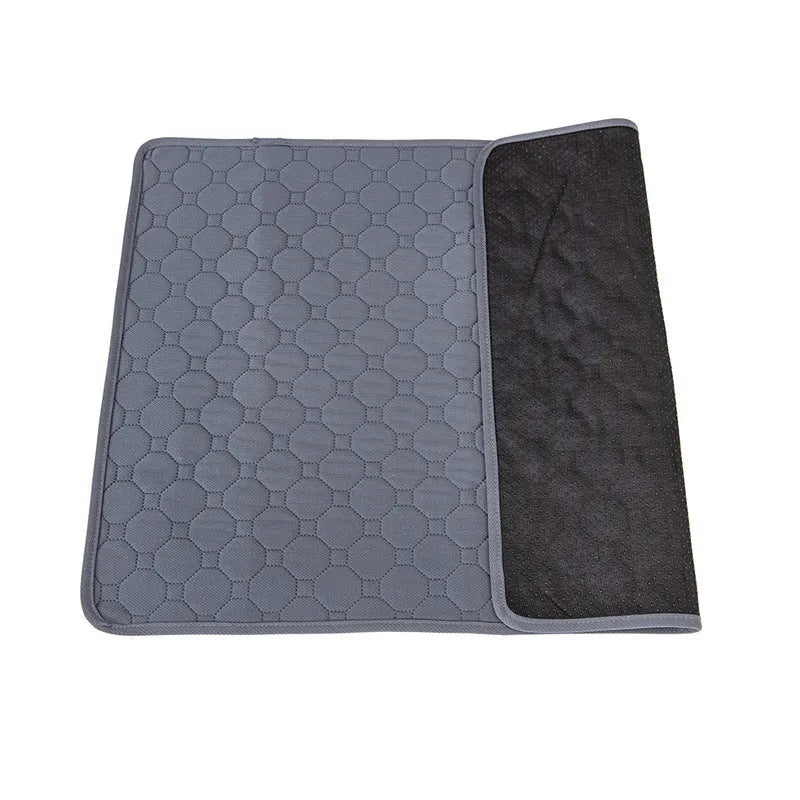 Pet Parents washable dog pee pads in grey and tan colours showing 18x24 inch size