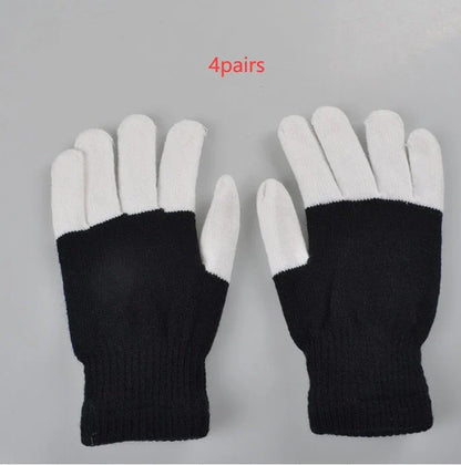 Vibrant Glow-in-the-Dark Party Gloves with Customizable Rainbow LED Lights for Dancing, Performing, and Everyday Wear