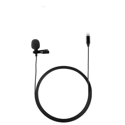 Wired lavalier lapel microphone with clip and 3.5mm jack connector for voice recording