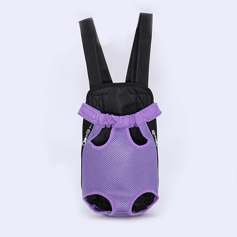 Versatile pet carrier backpack made of breathable mesh material for dogs in various sizes and colors