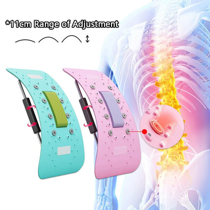 Adjustable Back Cracker Spine Board in pink and green for lumbar and neck support