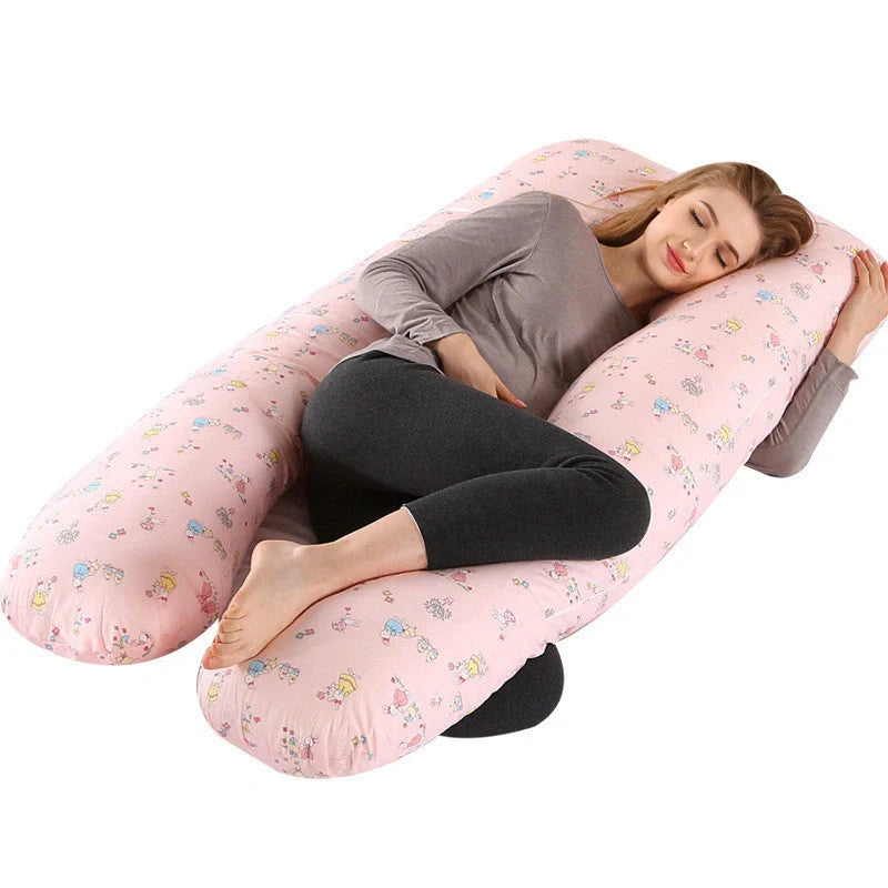 Comfort U-Shape Pregnancy Pillow with removable pure cotton cover for expectant mothers