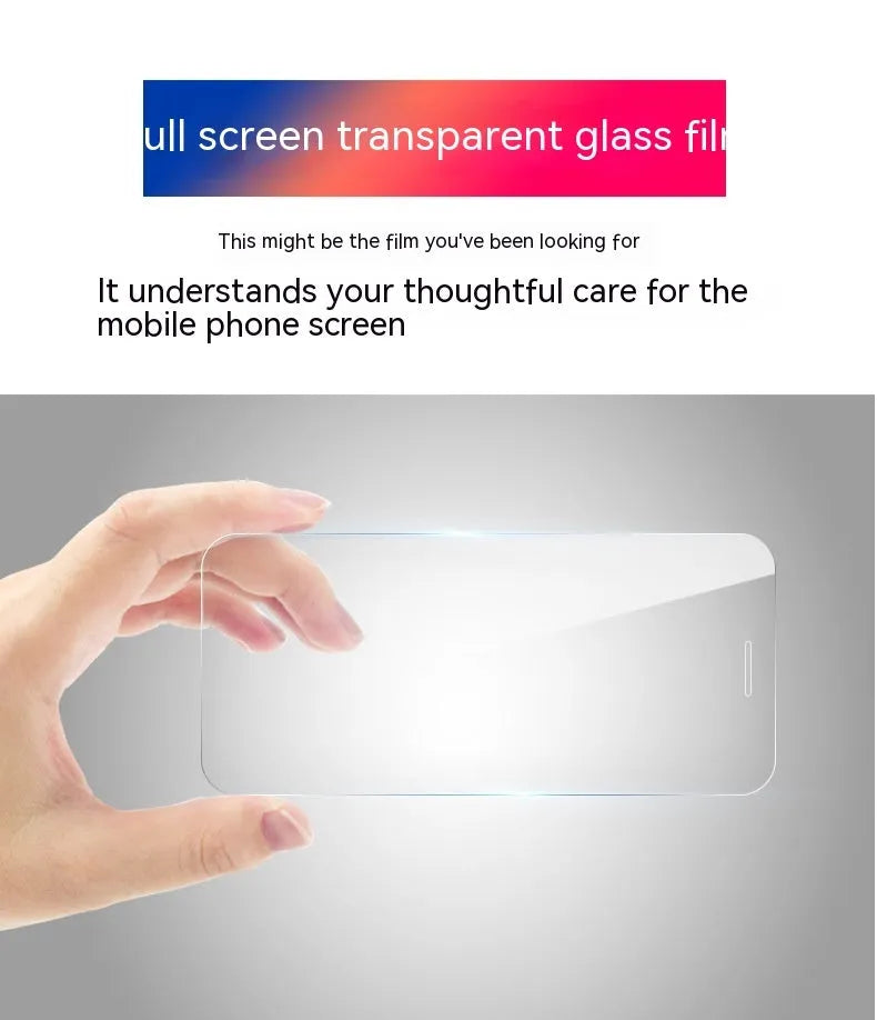 HD tempered glass screen protector for Samsung mobile phone showing full-screen coverage.