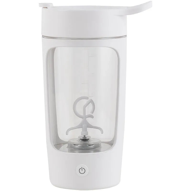 Portable juice blender in blue colour showing 650ml capacity markings and USB charging port