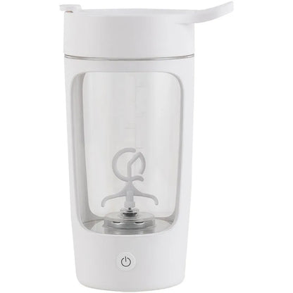 Portable juice blender in blue colour showing 650ml capacity markings and USB charging port