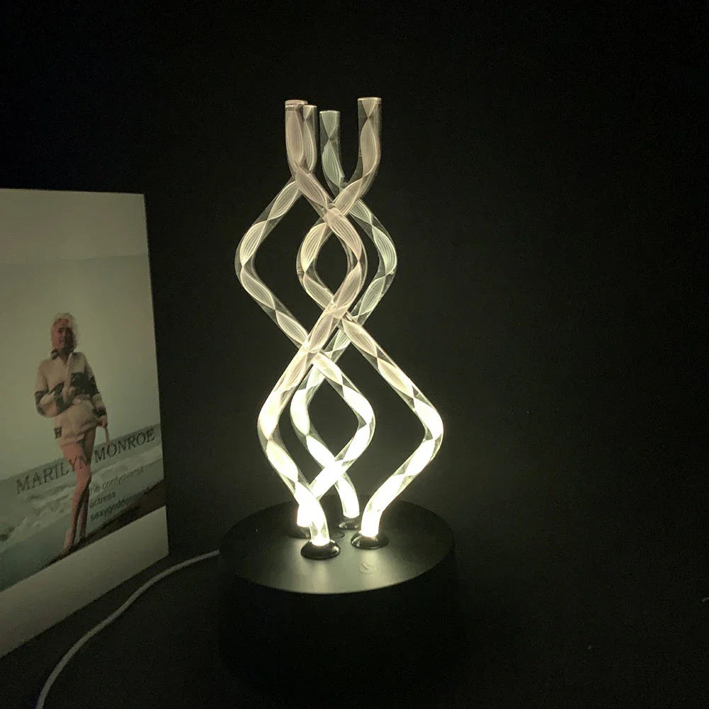 Colorful mood-boosting acrylic table lamp with 7 changing LED lights, perfect for enhancing home decor and creating a relaxing atmosphere