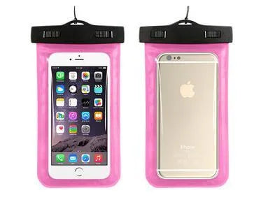 AQUA-ONE waterproof phone pouch showing clear PVC construction with phone visible inside