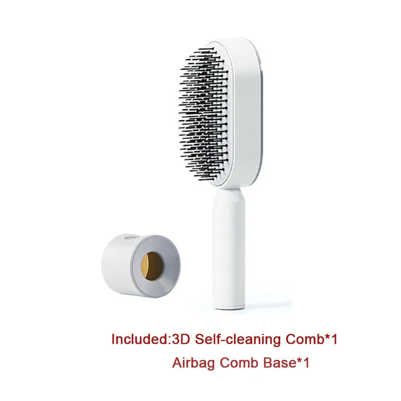 Premium self-cleaning hair brush with airbag massage technology for smooth, healthy hair