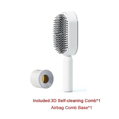 Premium self-cleaning hair brush with airbag massage technology for smooth, healthy hair