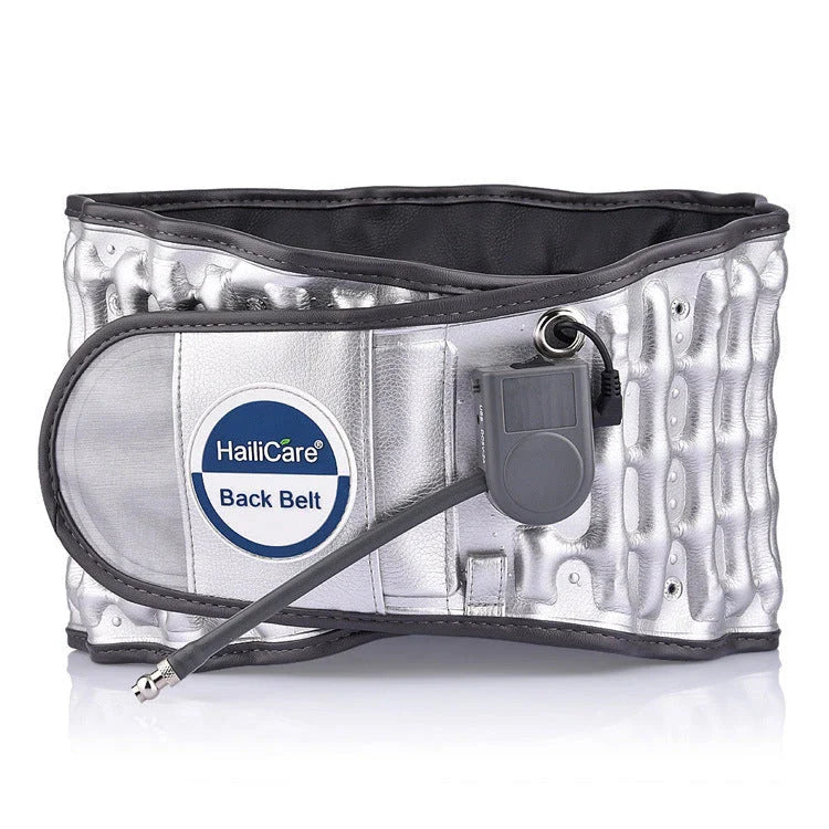 Ergonomic back support belt with adjustable lumbar traction and heat therapy for pain relief