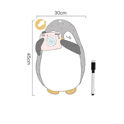 Nordic style penguin refrigerator message board magnet measuring 45cm by 30cm with coated paper surface