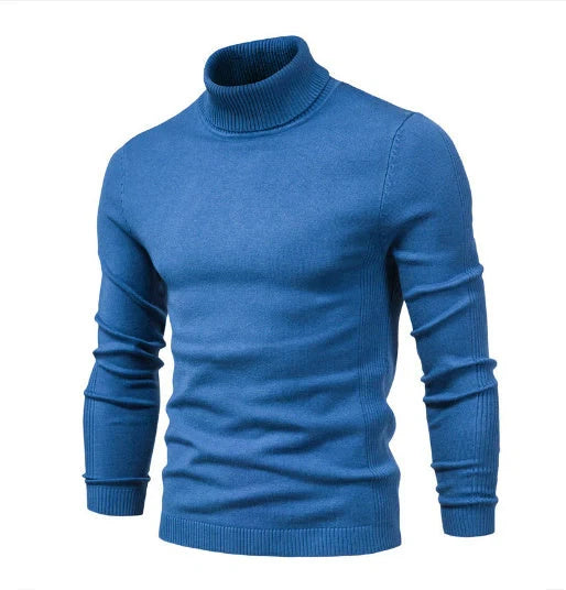 Men's slim fit turtleneck winter sweater in various colours