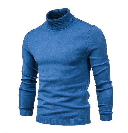 Men's slim fit turtleneck winter sweater in various colours