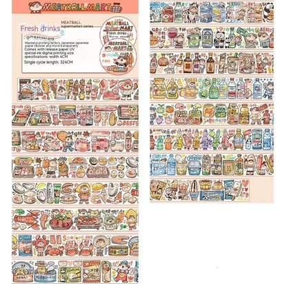 Haemorrhoid tape packaging stickers with cartoon characters, 42 styles, Japanese paper, 5 cm size