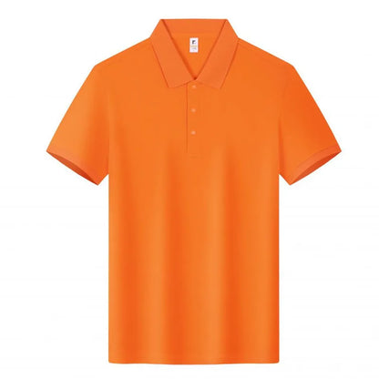 Loose fit short sleeve cotton lapel polo work shirt in multiple colour options