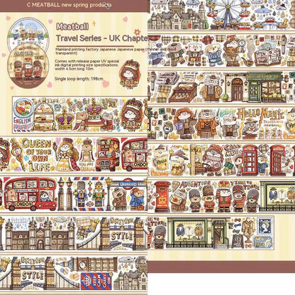 Haemorrhoid tape packaging stickers with cartoon characters, 42 styles, Japanese paper, 5 cm size