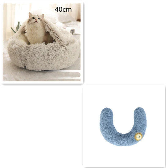 Cozy All-in-One Pet Bed in various colors and sizes, providing a plush and comfortable retreat for cats and dogs