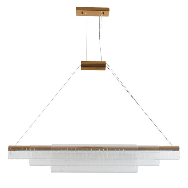 Modern glass pendant lamp with iron body for restaurant bar lighting in three size options