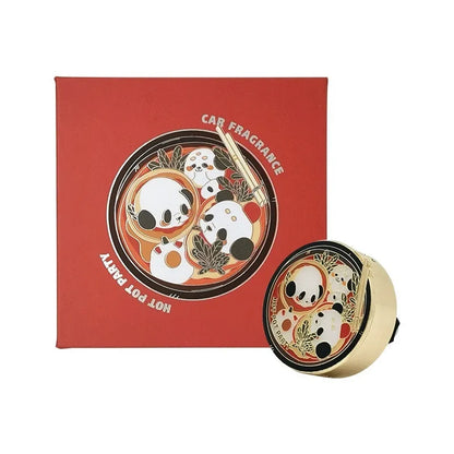 Panda hot pot car air freshener diffuser with diatomite fragrance tablets