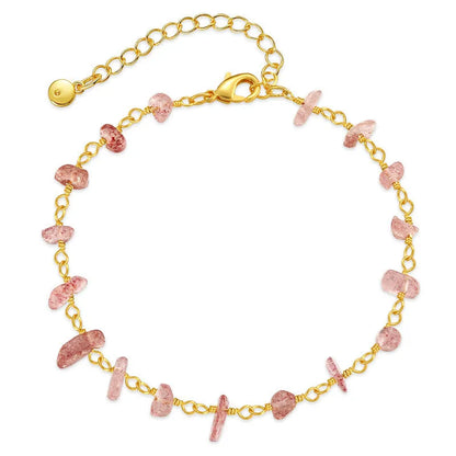 Geometric women's bracelet with irregular turquoise stones in 18K copper on a white background.