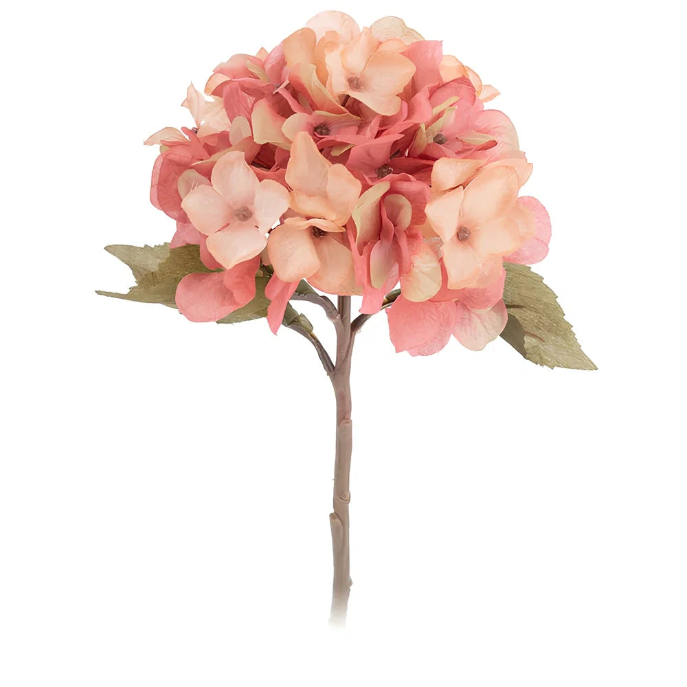 36cm artificial hydrangea branch with 16cm flower heads in coffee brown colour