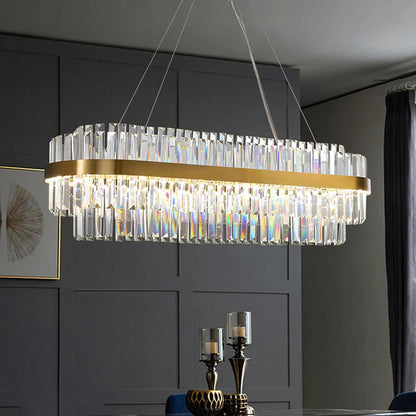 Multi-head crystal ceiling chandelier with stainless steel construction and adjustable height
