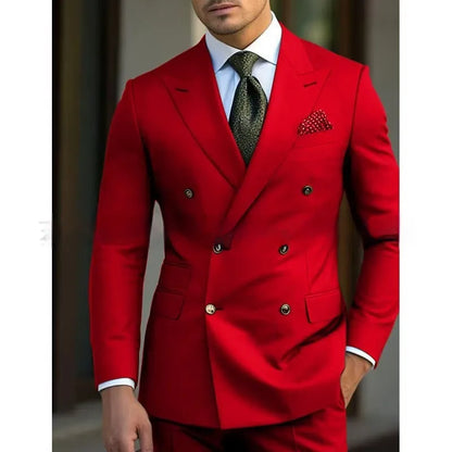 Men's two-piece suit set in cotton blend fabric available in five colours and twelve sizes