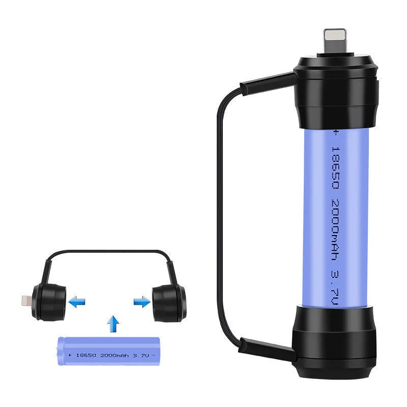 Mini keychain emergency phone charger with 18650 lithium battery