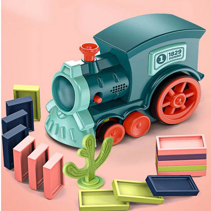 Automatic Licensing Dominoes Electric Train Set for infants with 100 dominoes