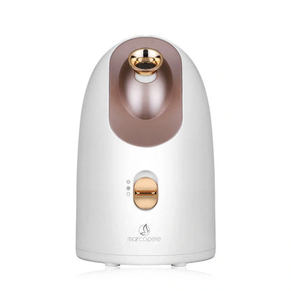 Dual-temperature facial steamer for hot and cold skin therapy, compact and stylish design
