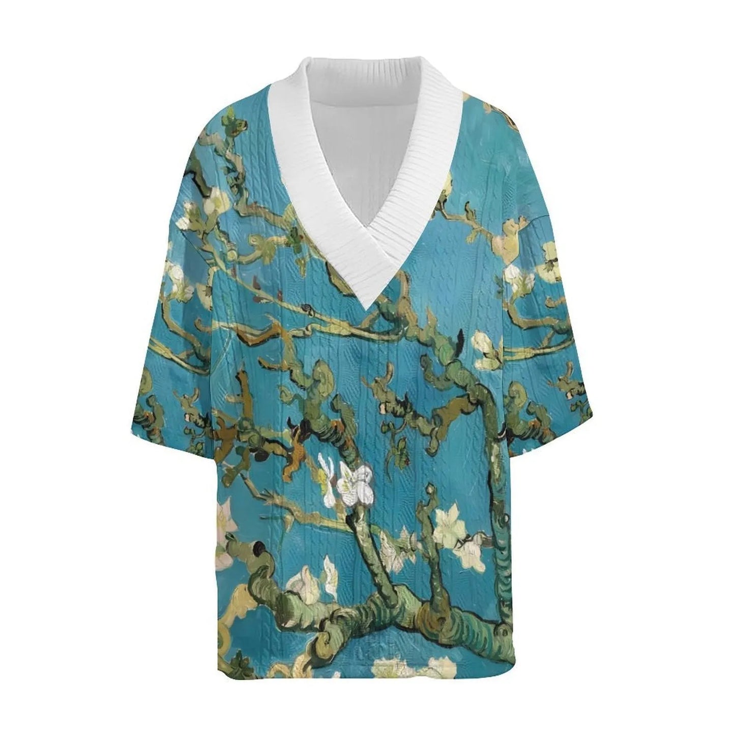 Men's peacock blue knitted shorts suit with fifth pants length and T-shirt style jacket