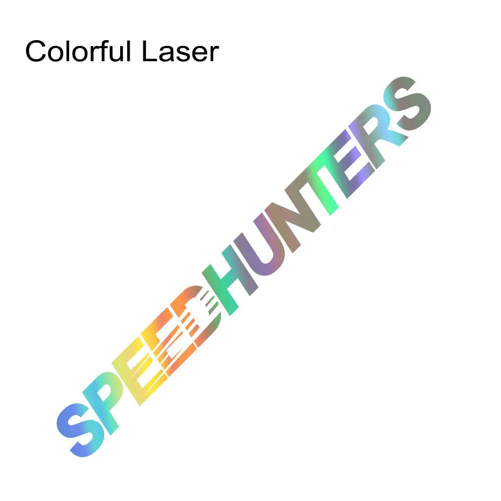 Reflective Speed Hunters graphic vinyl car sticker measuring 59cm by 10cm