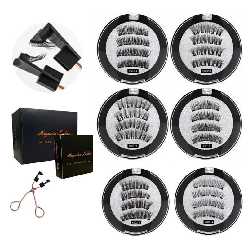 Magnetic suction false eyelashes with integrated soap holder, glue-free artificial fibre, 50g set, 75x75x25mm