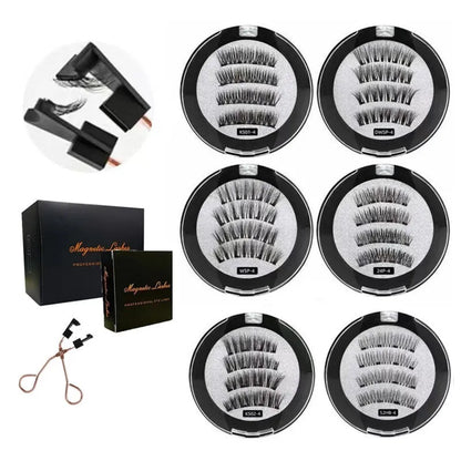 Magnetic suction false eyelashes with integrated soap holder, glue-free artificial fibre, 50g set, 75x75x25mm