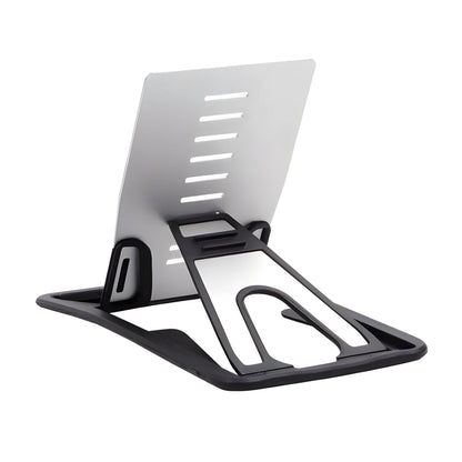 Black matte finish card phone holder with lazy bracket design on desktop