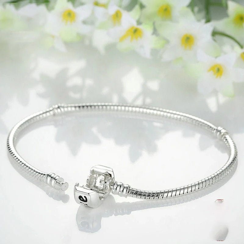 Elegant silver-plated beaded bracelet with a modern, sophisticated design