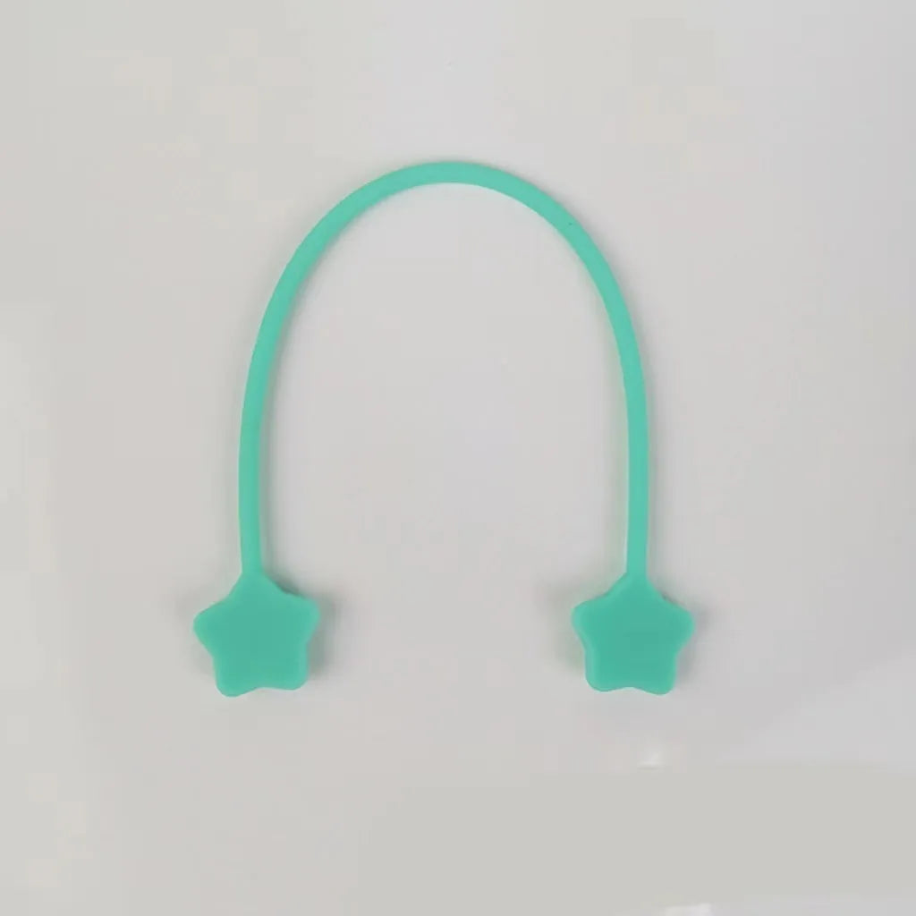 Silicone magnet wire winder for cable organisation in assorted colours on a white background.