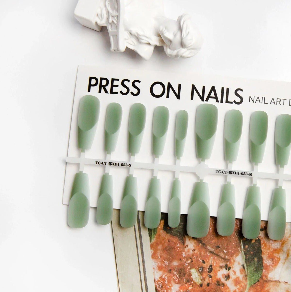 40 ultra-thin nail stickers with retro Chinese designs in frosted and glossy finishes for French manicures