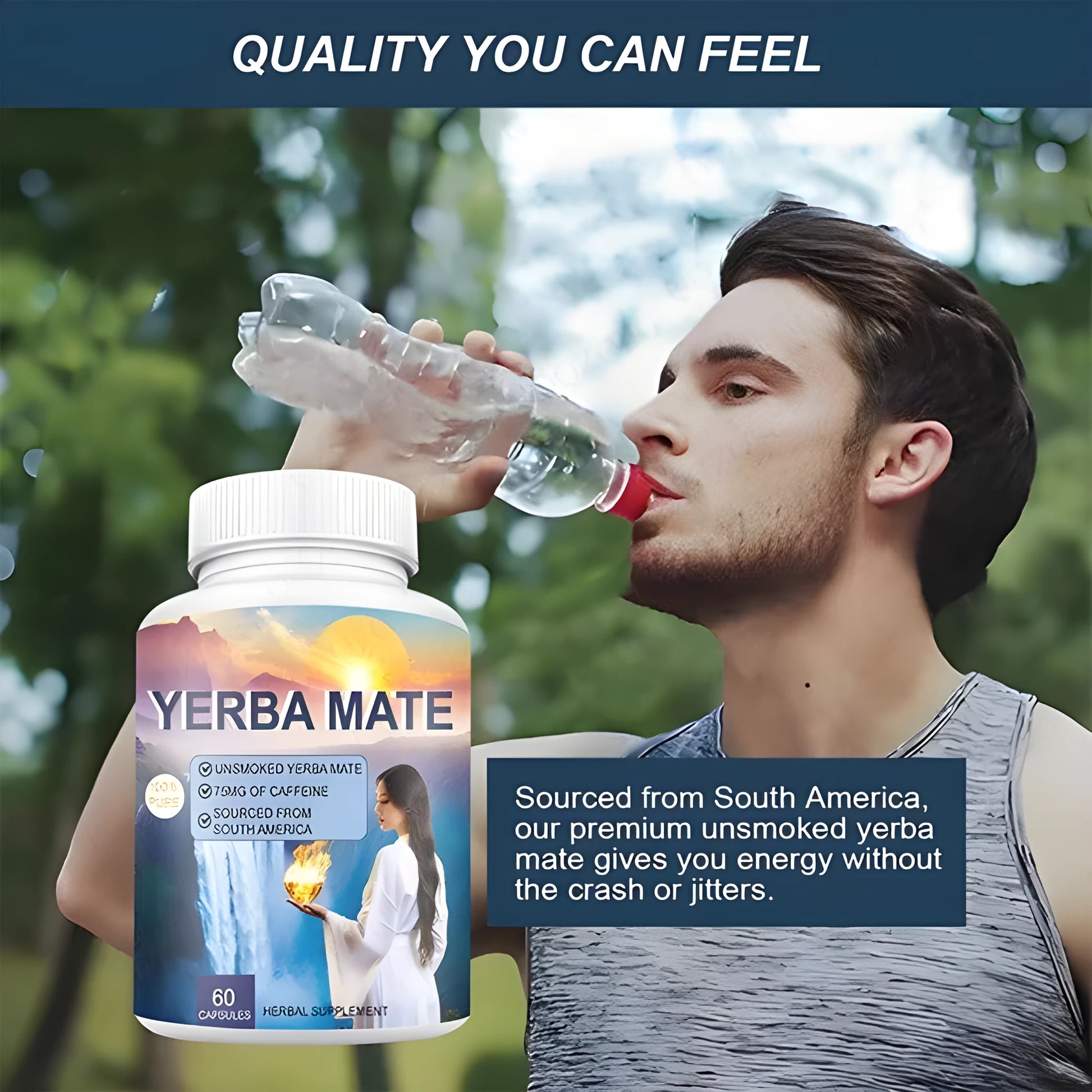Bottle containing 60 vitamin capsules for daily nutritional supplementation