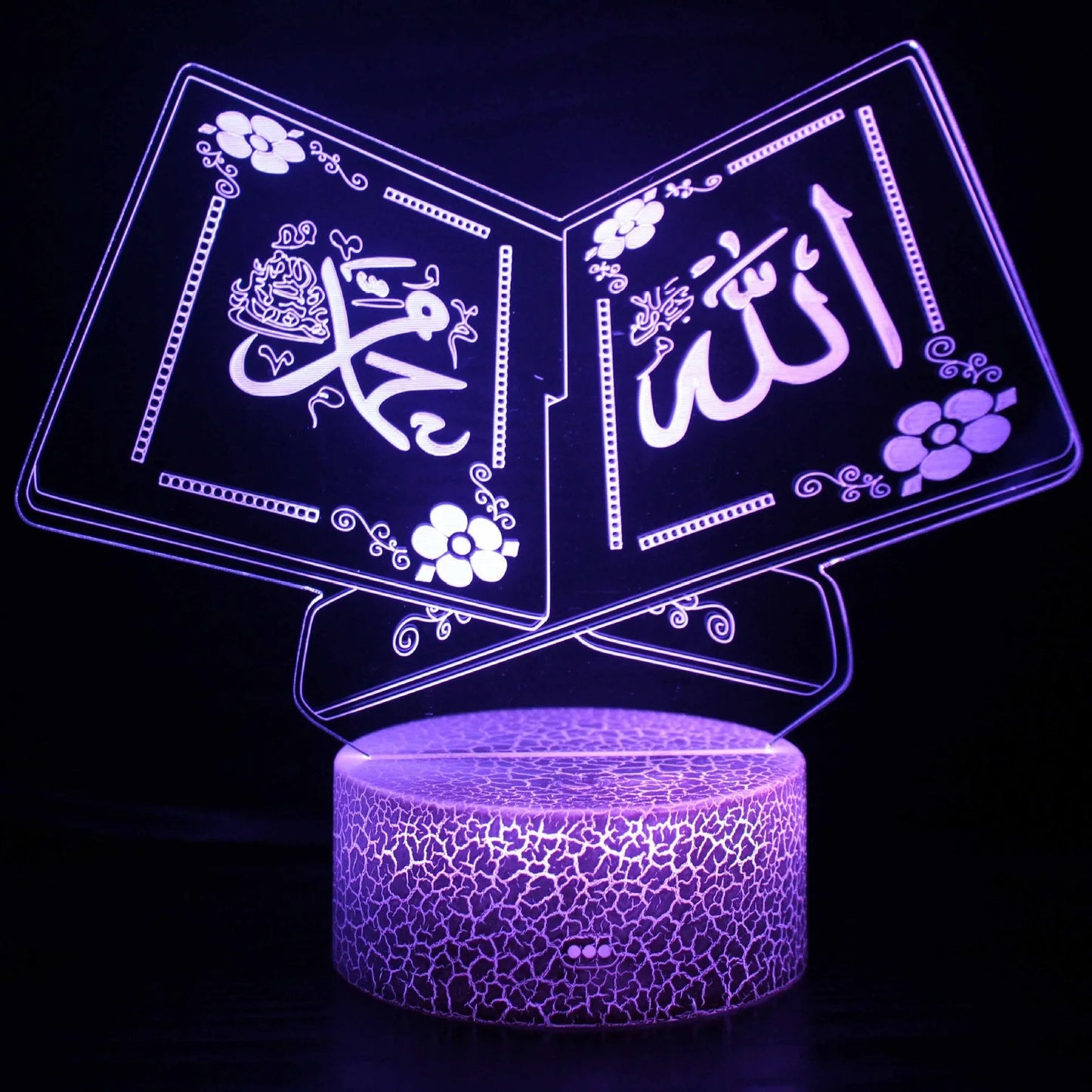 3D cartoon LED night lamp with touch controls and remote on black base